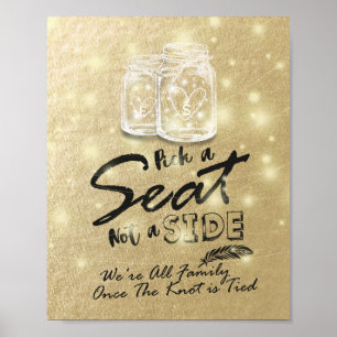 Poster Lumières de jarres de maçon de mariage Choisissez 
