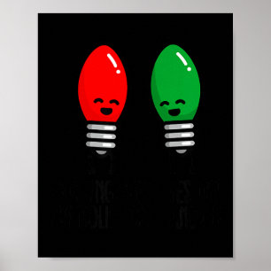 Poster Lumières de Noël drôles de jeu de mots fonctionnan