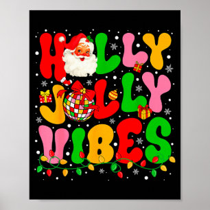 Poster Lumières de Noël Holly Xmas Jolly Vibes Santa