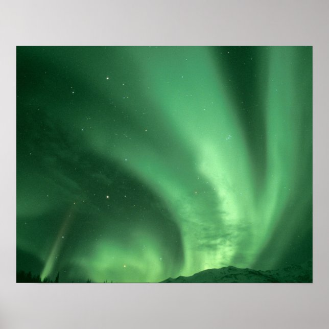 Poster Lumières du Nord, Aurora borealis, sur les contref (Devant)