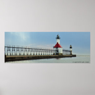 Poster Lumières du nord de pilier de St Joseph, Michigan