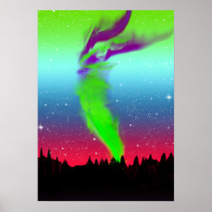 Poster Lumières du nord - l'aurore Borealis