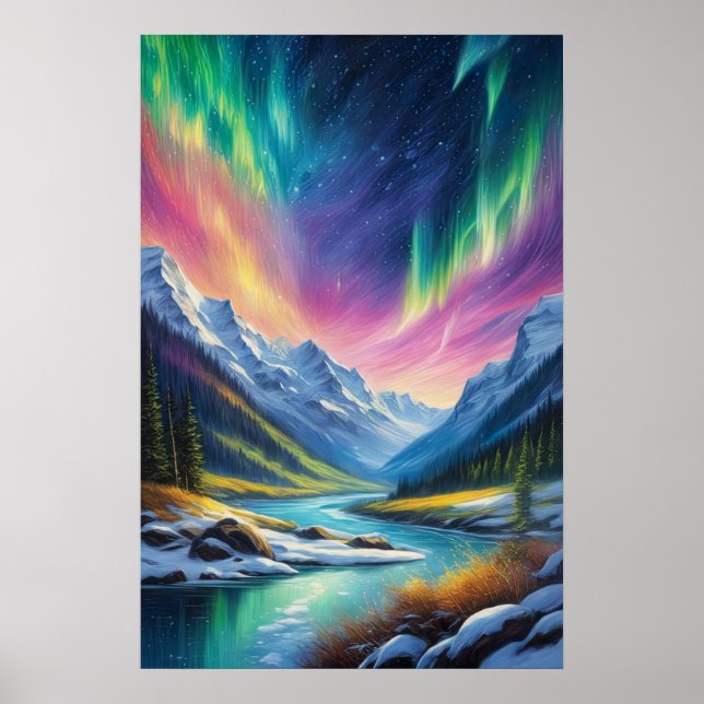 Poster Lumières Du Nord Sur La Vallée Des Neiges (Devant)