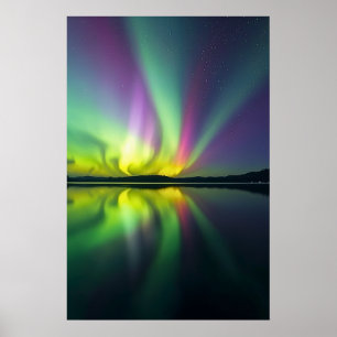 Poster Lumières du Nord sur un lac