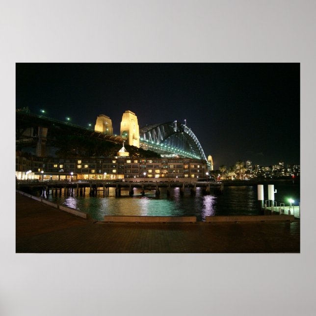 Poster Lumières du pont du port (Devant)