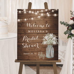 Poster Lumières Guirlande de Baby's Breath Rustique pour 