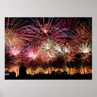 Poster Lumières Lumineuses, Feux D'Oeuvre De Grande Ville