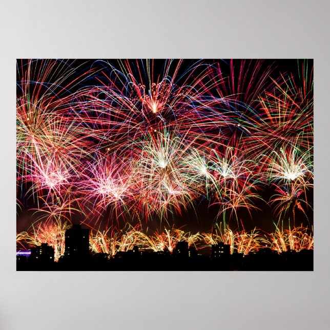 Poster Lumières Lumineuses, Feux D'Oeuvre De Grande Ville (Devant)