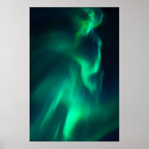 Poster Lumières nord vertes