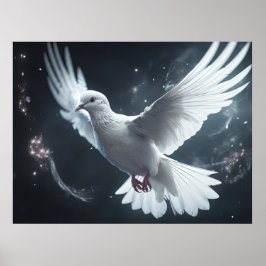 Poster Lumières scintillantes White Peace Dove