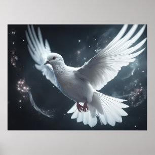 Poster Lumières scintillantes White Peace Dove