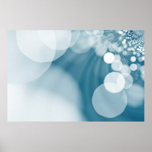 Poster Luminaire arrière - plan bleu Bokeh