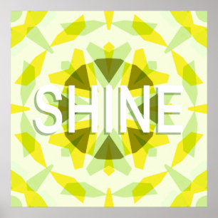 Poster Lumineux soleil jaune vert brillant étoile Motivat