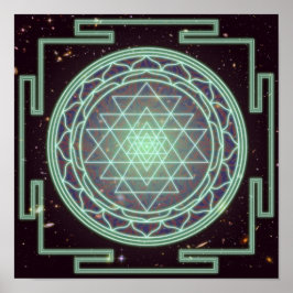 Poster Luminosité bleue du Sri Yantra