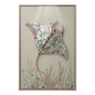 Poster Luminous Manta Ray Wall Art