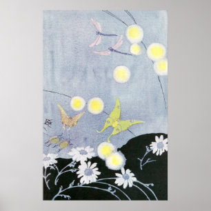 Poster Luna Moth Lit par lueur de lucioles