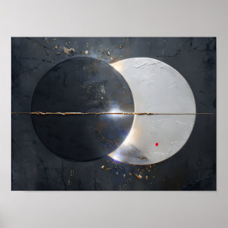 Poster Lunaire Abstrait Eclipse, Papier (Matte)
