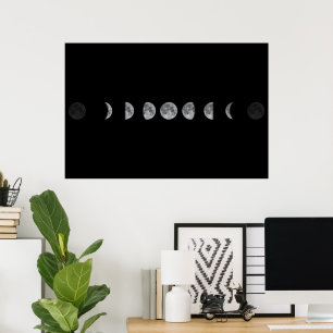 Poster Lunar Moon Phases Celestial
