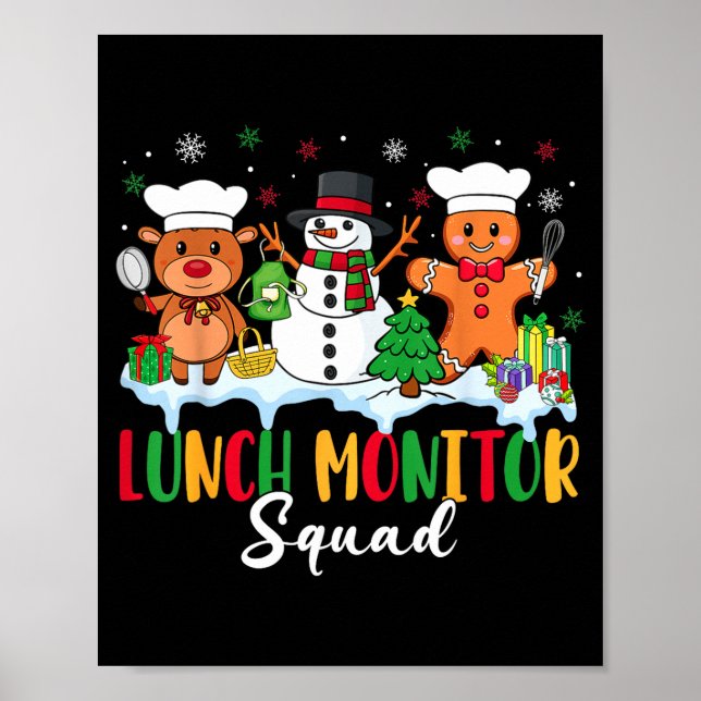 Poster Lunch Monitor Squad Reindeer Snowman Gingerbread C (Devant)
