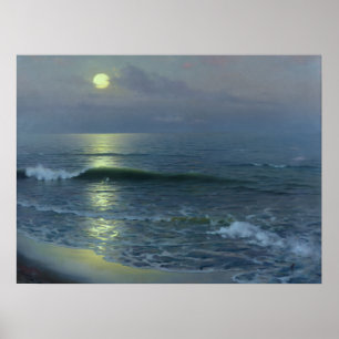 Poster Lune au-dessus de l'océan