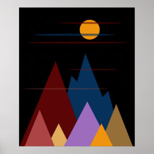 Poster Lune Au-Dessus Des Montagnes #2