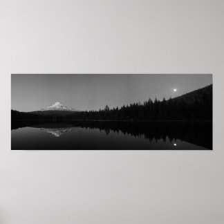 Poster Lune au-dessus du mont Hood, Oregon