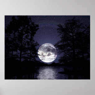 Poster Lune bleue