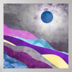 Poster Lune Bleue