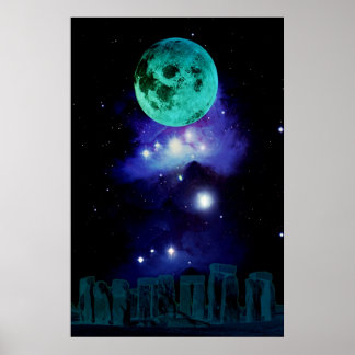 Poster Lune bleue païenne