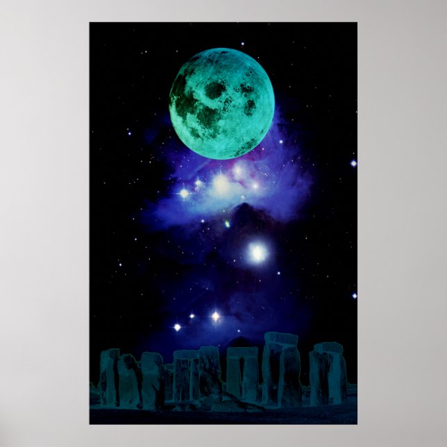 Poster Lune bleue païenne (Devant)