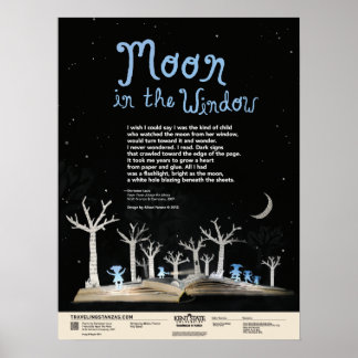 Poster Lune dans la fenêtre