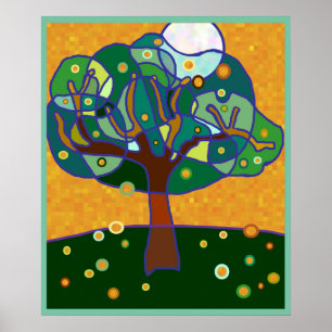 Poster Lune dans l'arbre