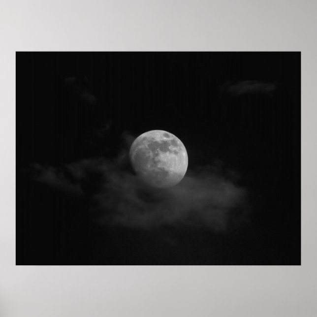Poster Lune dans les nuages (Devant)