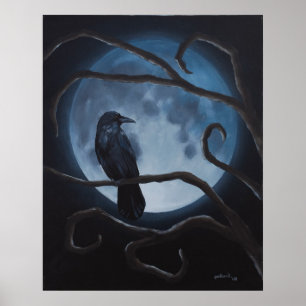 Poster lune de corbeau