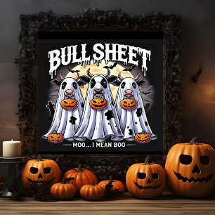 Poster Lune de feuille de taureau d'Halloween / Bulls Fun