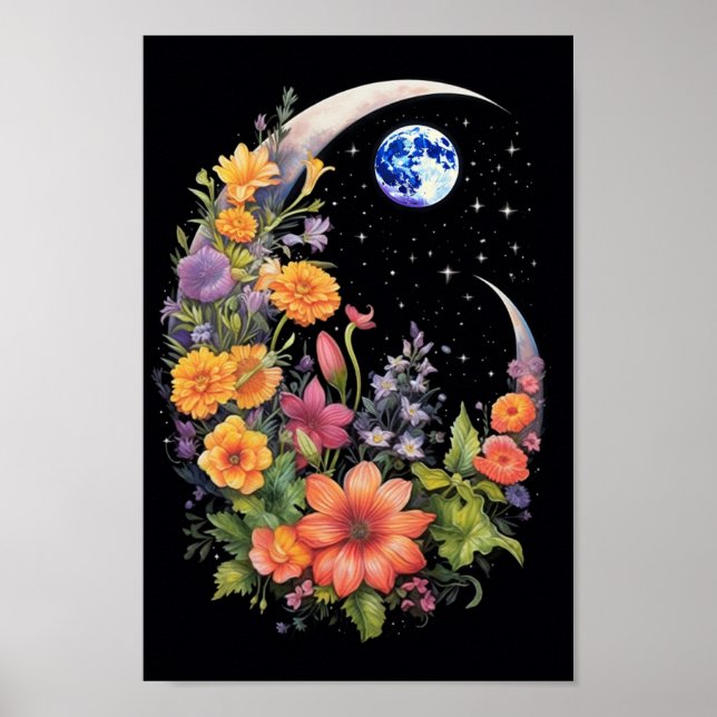 Poster Lune de fleurs (Devant)