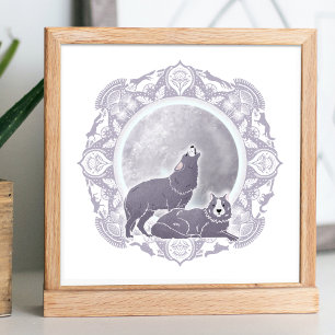 Poster Lune de loup complète   Illustration de la lune de