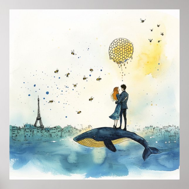 Poster Lune de miel à Paris (Devant)