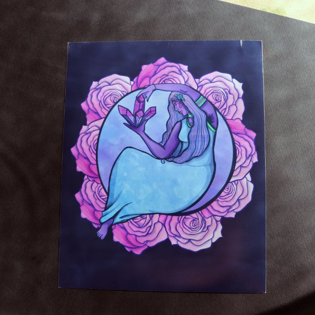 Poster Lune déesse Magick Crystal LuneArt pour enfant (Créateur téléchargé)
