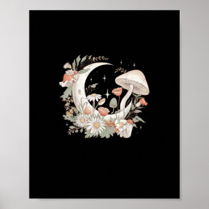 Poster Lune esthétique Goblincore et Cottagecore Champign