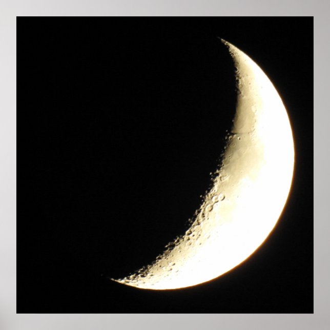 Poster Lune et cratères Fermer la photographie (Devant)