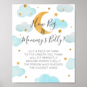 Poster Lune & Étoiles bleu Quelle taille a le ventre de m