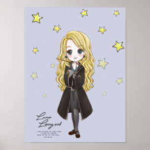 Poster Lune Lovegood aquarelle magique