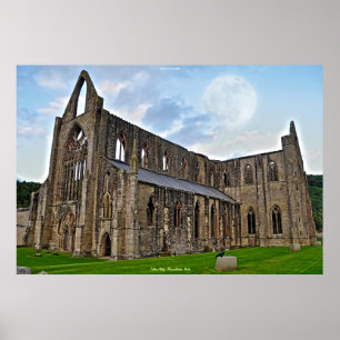 Poster Lune sur l'abbaye de Tintern Cloîtres cisterciens 