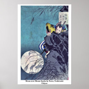 Poster Lune sur le mont Inaba par Taiso, Yoshitoshi Ukiyo
