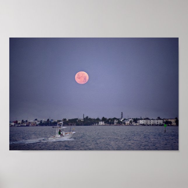 Poster Lune sur Marathon, Floride (Devant)