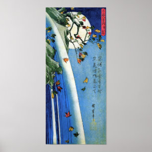 Poster Lune sur une cascade, Hiroshige, Ukiyo-e