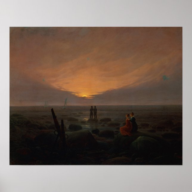 Poster Lune survolant la mer, 1821 (Devant)