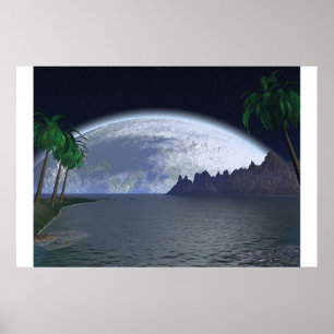 Poster Lune tropicale de Salohcin