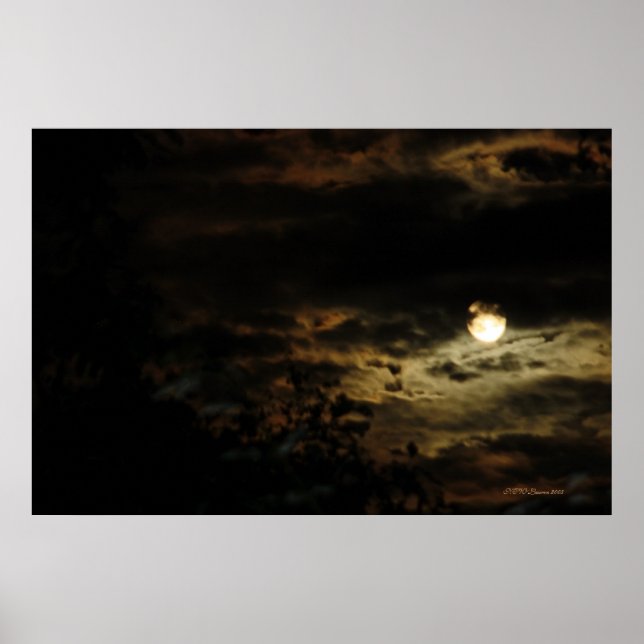 Poster LuneLumière et nuages de tempête (Devant)